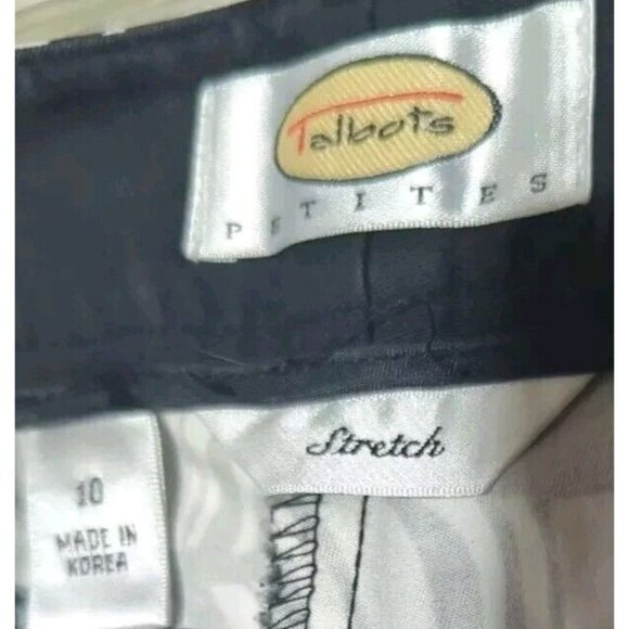 Talbots Sz 10 Petite Capris Tropical Print  Cotton Stretch Front Zip  Belt Loops - Picture 2 of 12